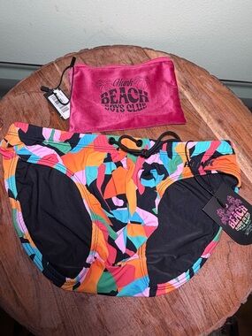 Hunk Beach Boys Club Men's Multicolor Swim Brief Rash Guard MEDIUM